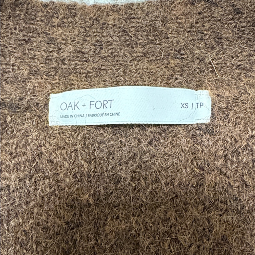 OAK + FORT Brown Chunky Cardigan Sweater - Picture 4 of 4